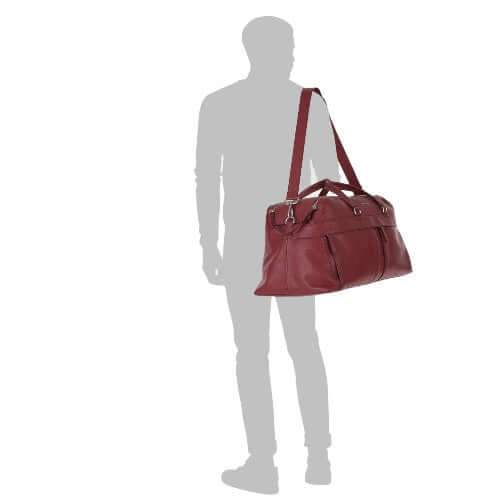 Borsone da Viaggio in Pelle con Tracolla